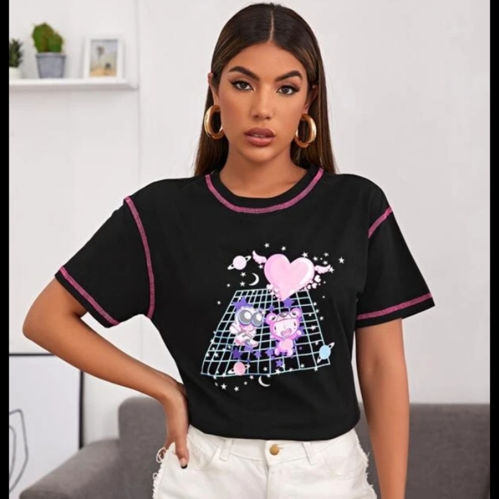 Black & Pink Baby Tee